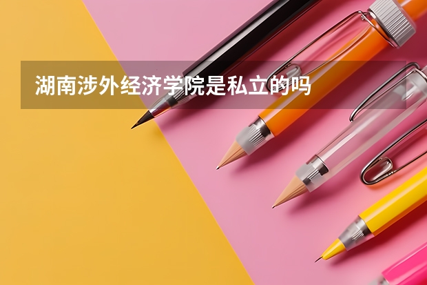 湖南涉外经济学院是私立的吗