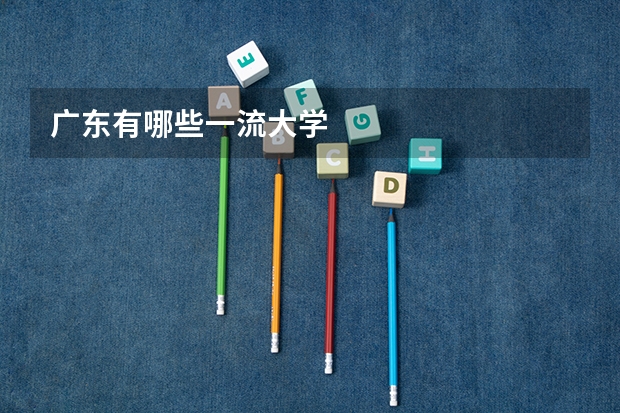 广东有哪些一流大学