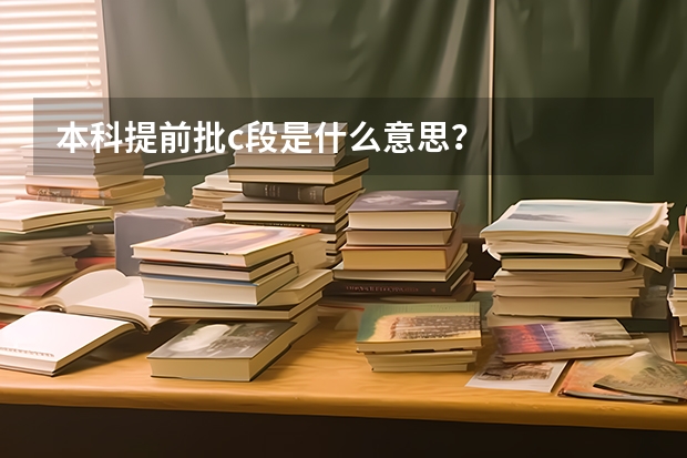 本科提前批c段是什么意思？