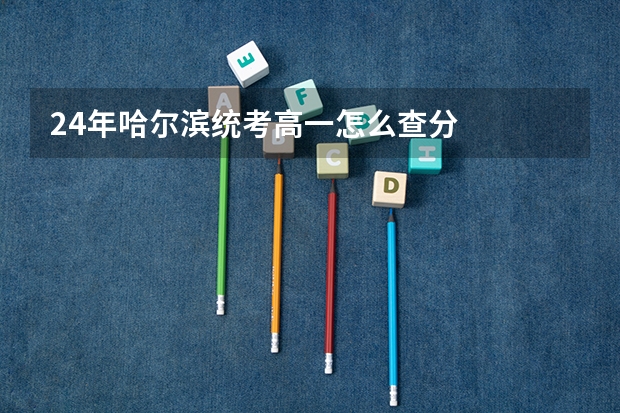 24年哈尔滨统考高一怎么查分