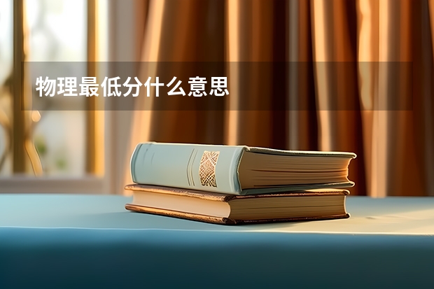 物理最低分什么意思