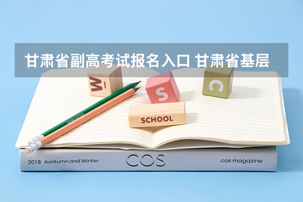 甘肃省副高考试报名入口 甘肃省基层副高职评评定结束了没