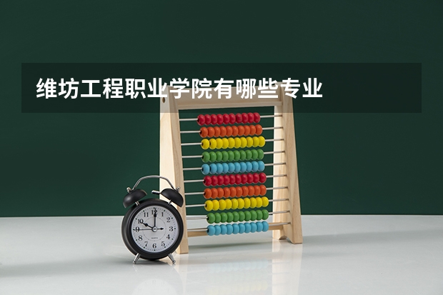 维坊工程职业学院有哪些专业